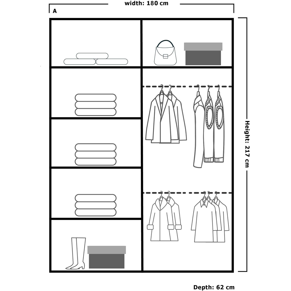 M N Furniture Venece 2 Door White Mirrored Sliding Wardrobe 180cm Image 5