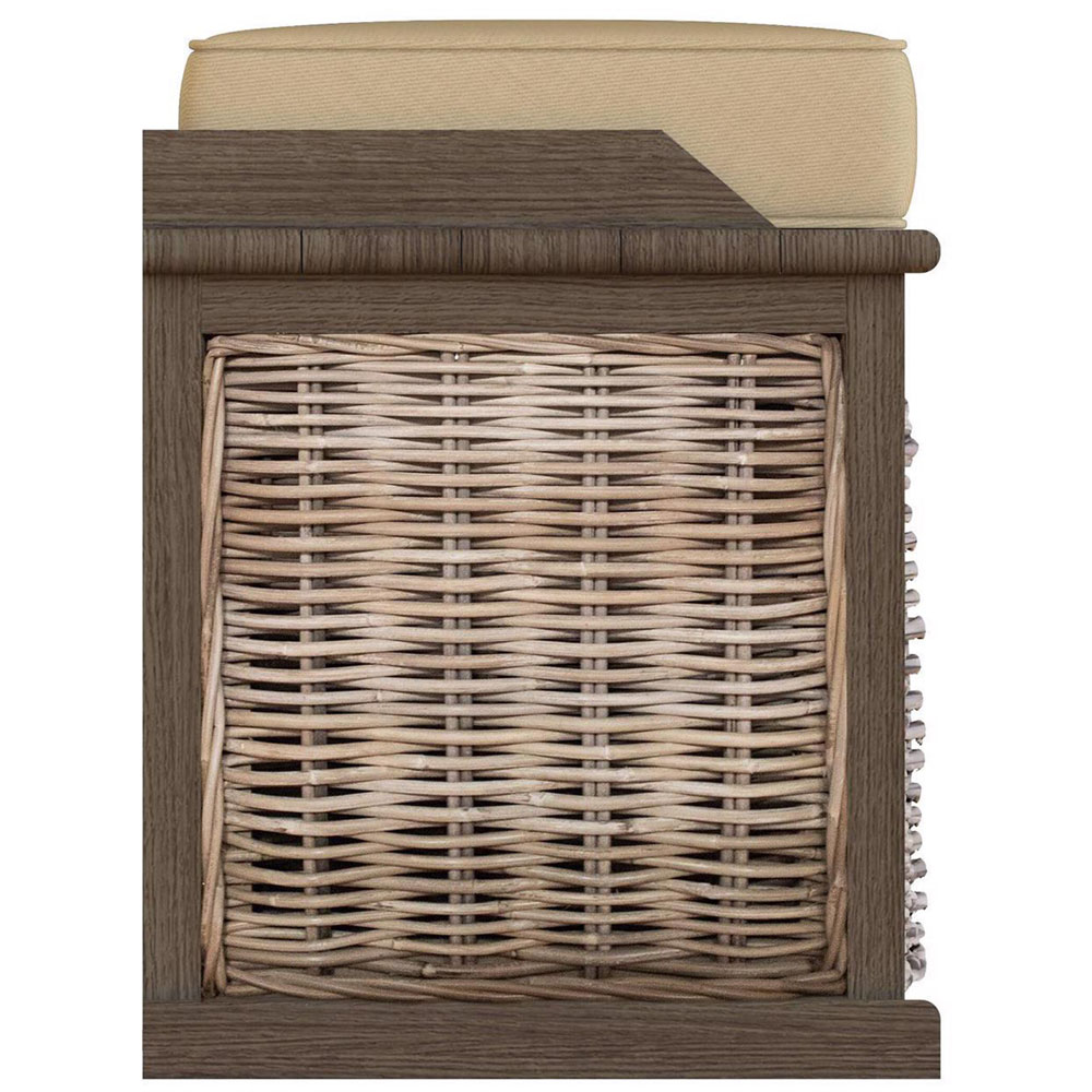 FWStyle Maya 2 Seater Kubu Rattan Handmade Bench with Storage Basket Image 3