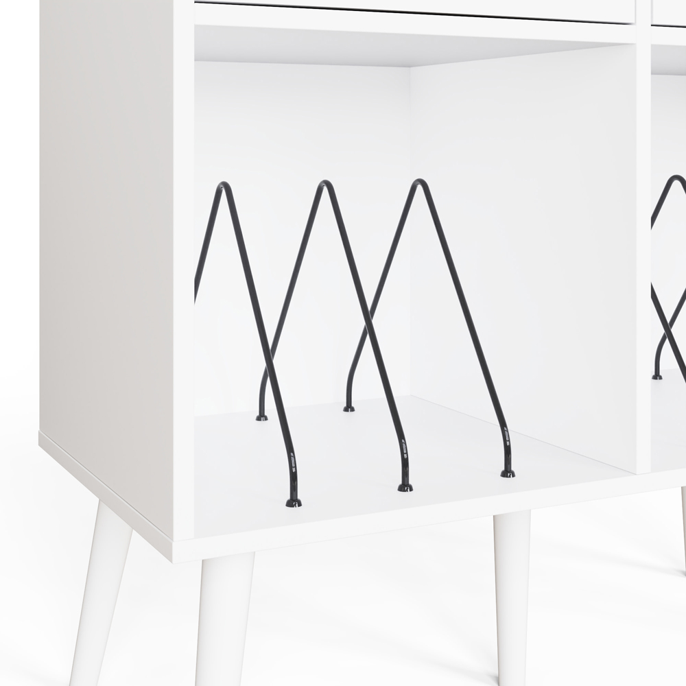 GFW Jaxon 2 Drawer 2 Shelf White Turntable Stand Image 7