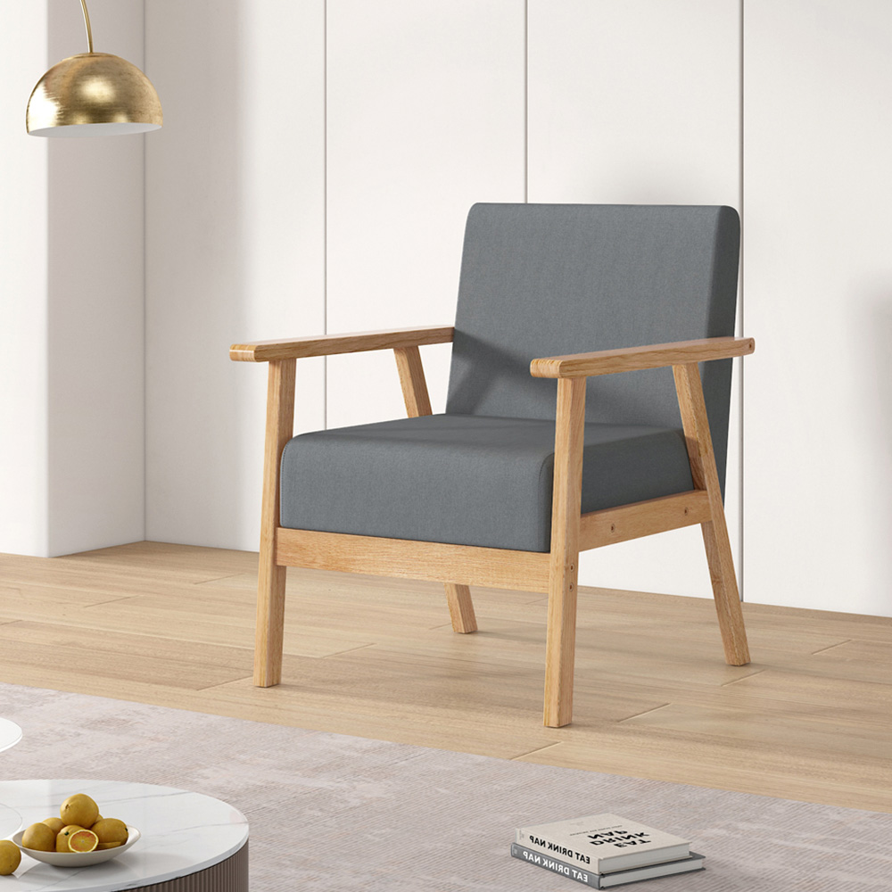 Grey Country Padded Armchair Image 4