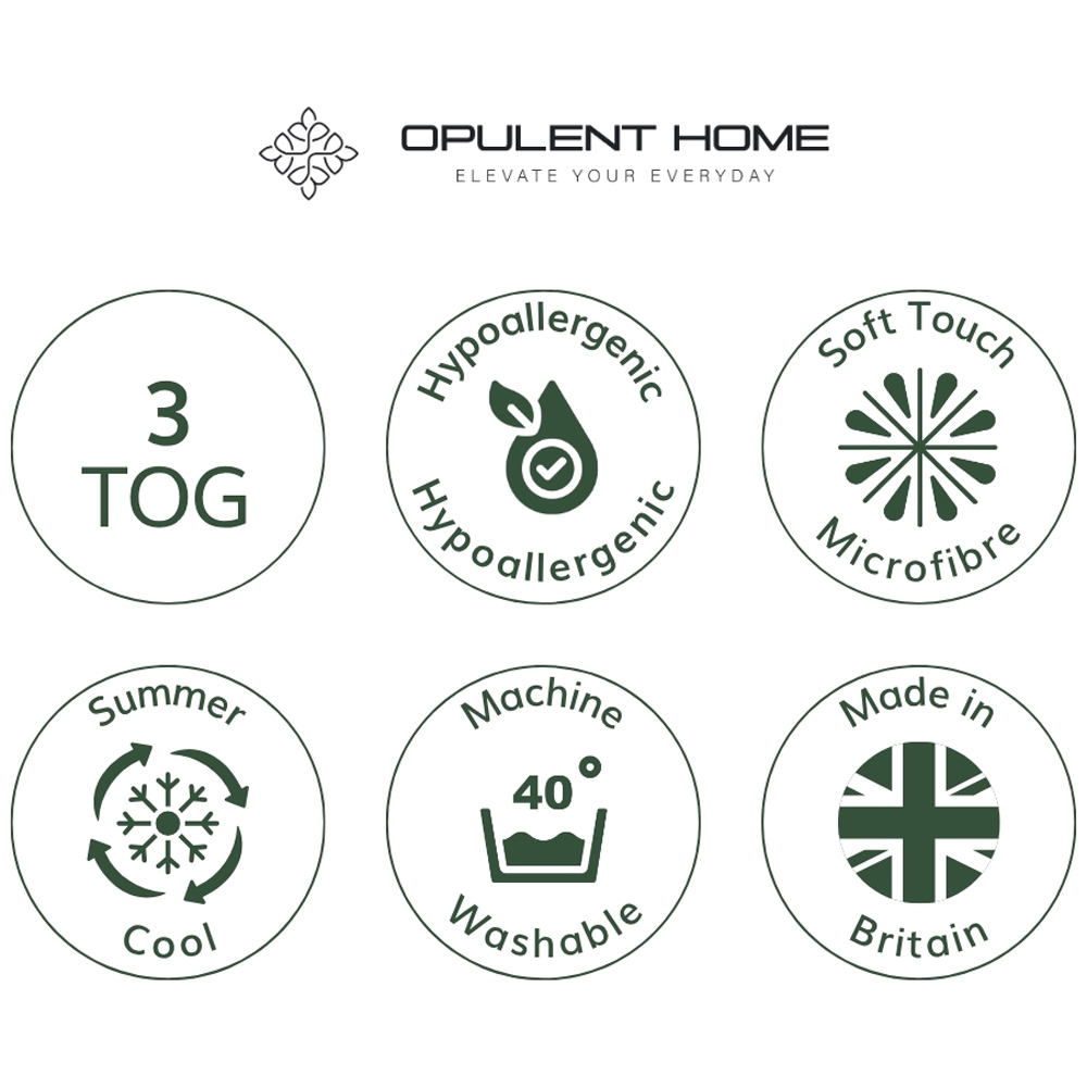 Opulent Home Single White Summer Anti-Allergy Hollowfibre Duvet 3 Tog Image 6