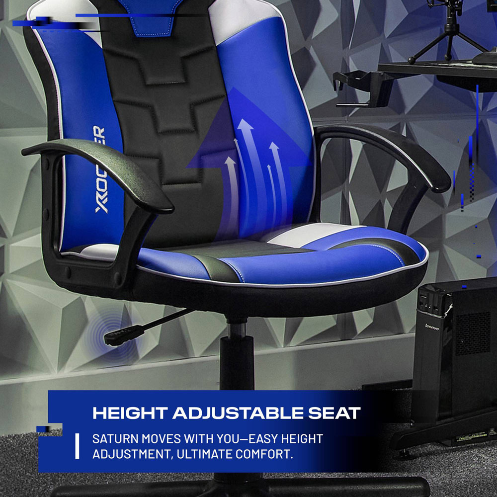 X Rocker Saturn Black and Blue Mid-Back Wheeled Esport Gaming Chair Image 6