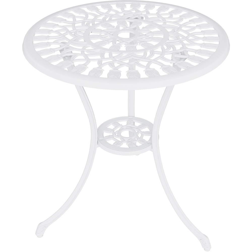 Charles Bentley Tulip Aluminium 2 Seater Cast Bistro Set White Image 5