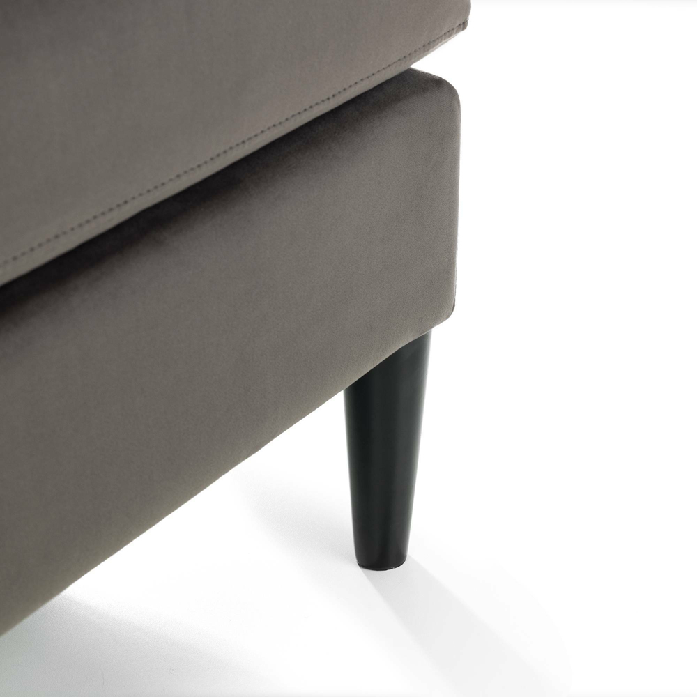 Julian Bowen Hayward Grey Velvet Ottoman Image 5