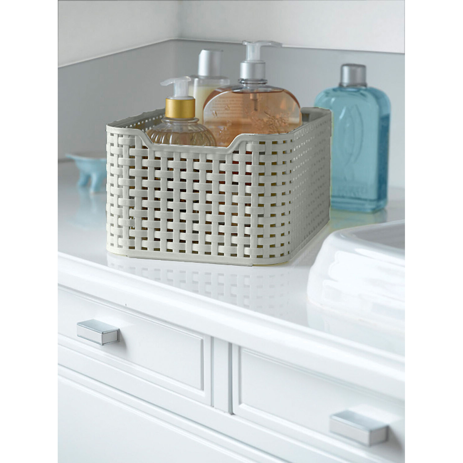 Curver Grey Storage Basket 6L Image 2