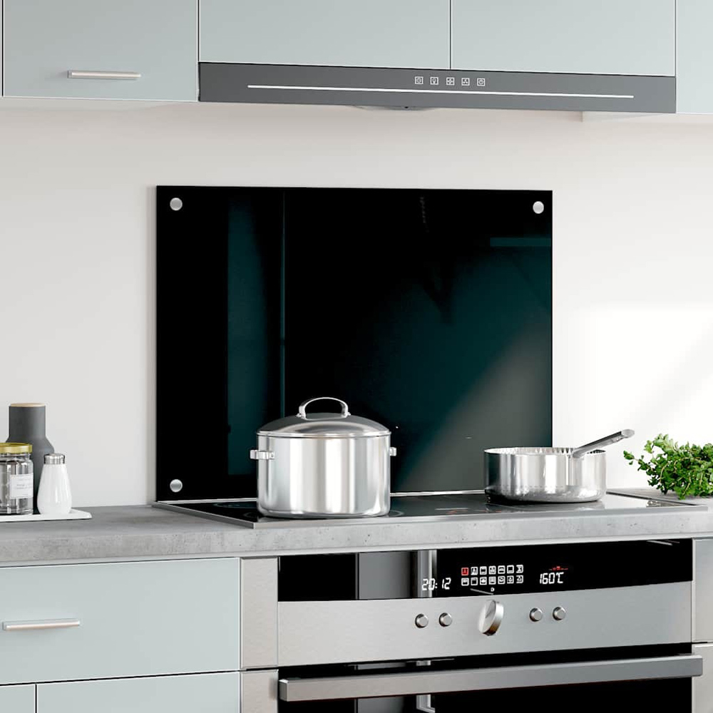 Wallplus Black Tempered Glass Kitchen Backsplash 70 x 50cm Image 7