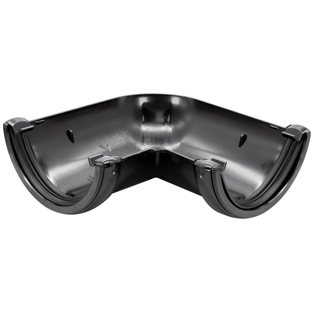 FloPlast Half Round 90 Degree Gutter Angle Black 112mm Image 2