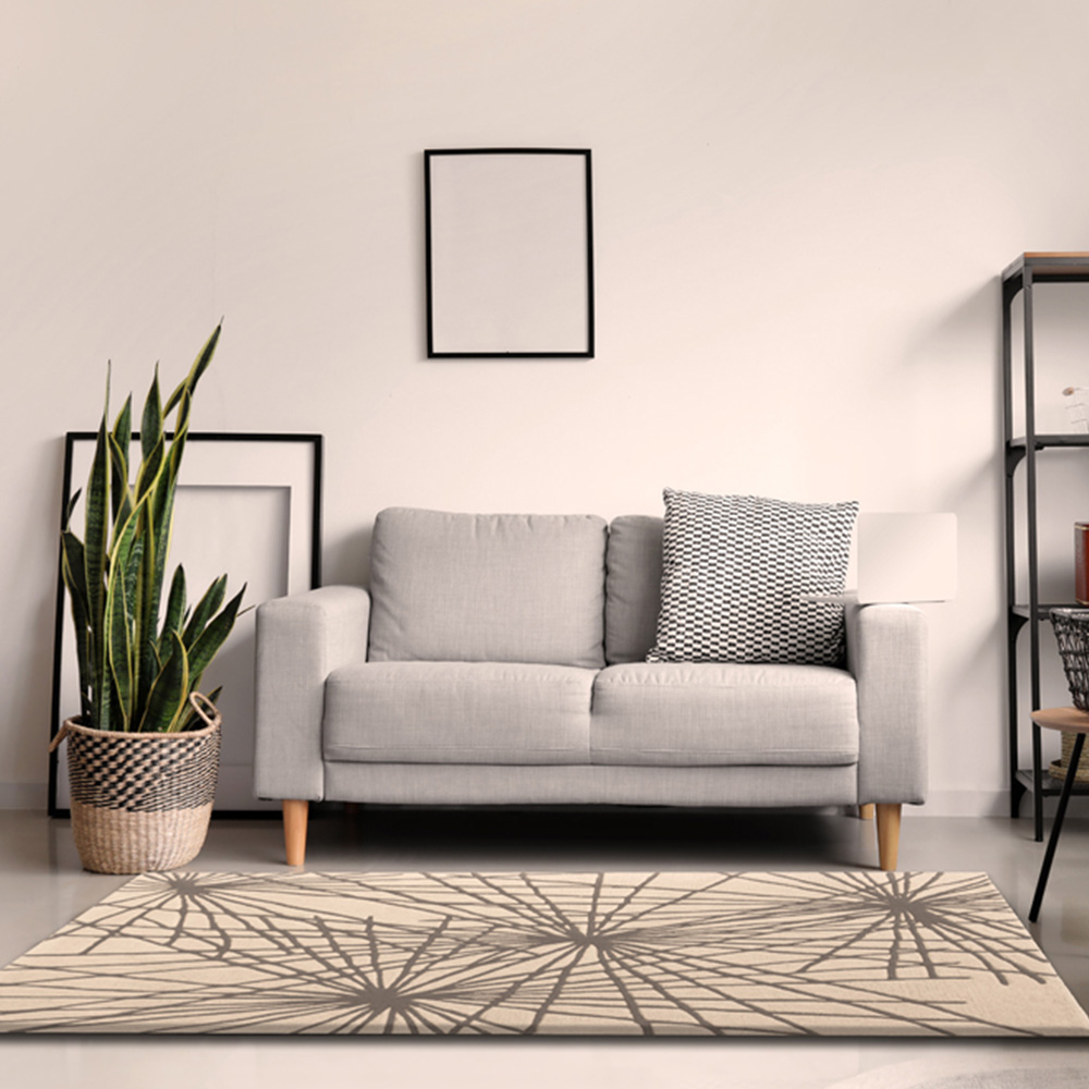 Esselle Home Aura Starburst Natural and Charcoal Rug 160 x 230cm Image 2