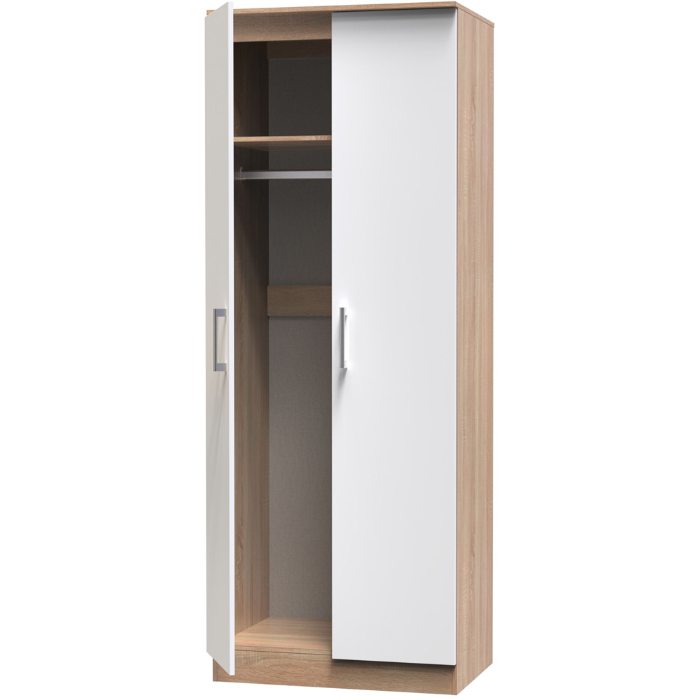 Crowndale Devon 3 Piece White Matt and Oak Bedroom Furniture Set Image 6