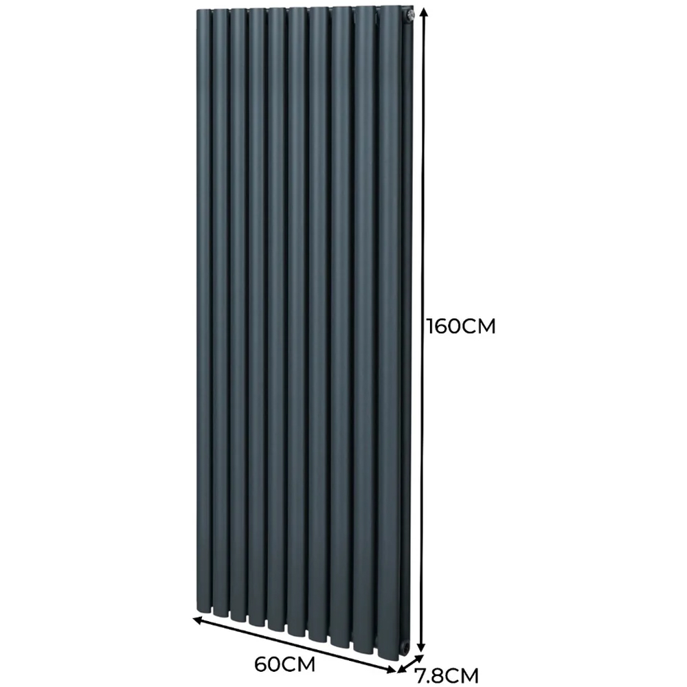 Monster Shop 6691BTU Anthracite Grey Oval Column Radiator 1600 x 600mm Image 6