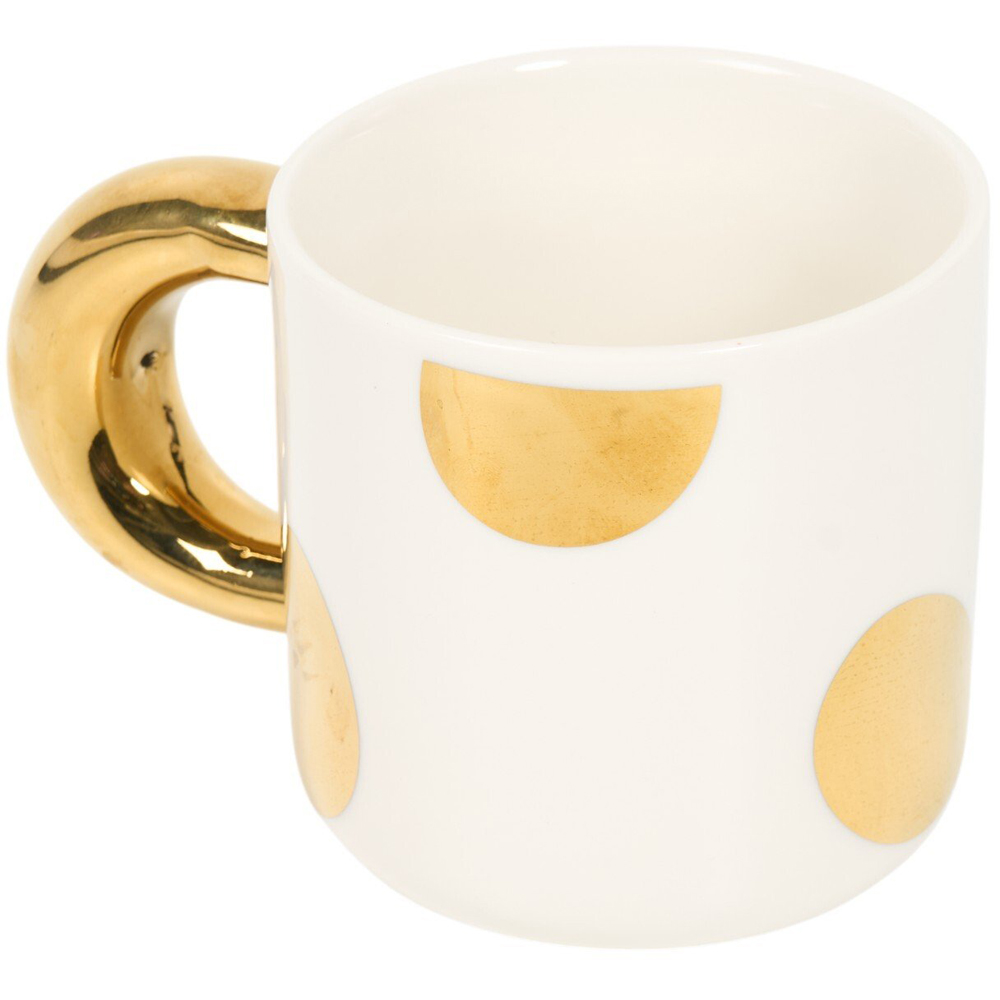 Gold Decal Mug with Metallic Handle White Image 4