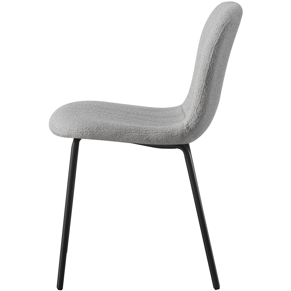 Bella Set of 2 Light Grey Teddy Faux Fur Stitched Design Dining Chairs Image 3