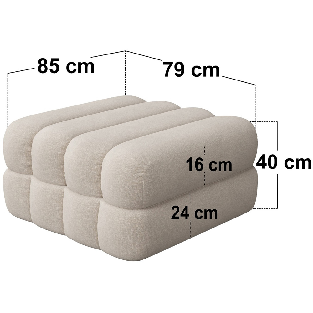 SOLACE+CO Halle Beige 2 Seater Loveseat Sofa with Storage Footstool Image 8