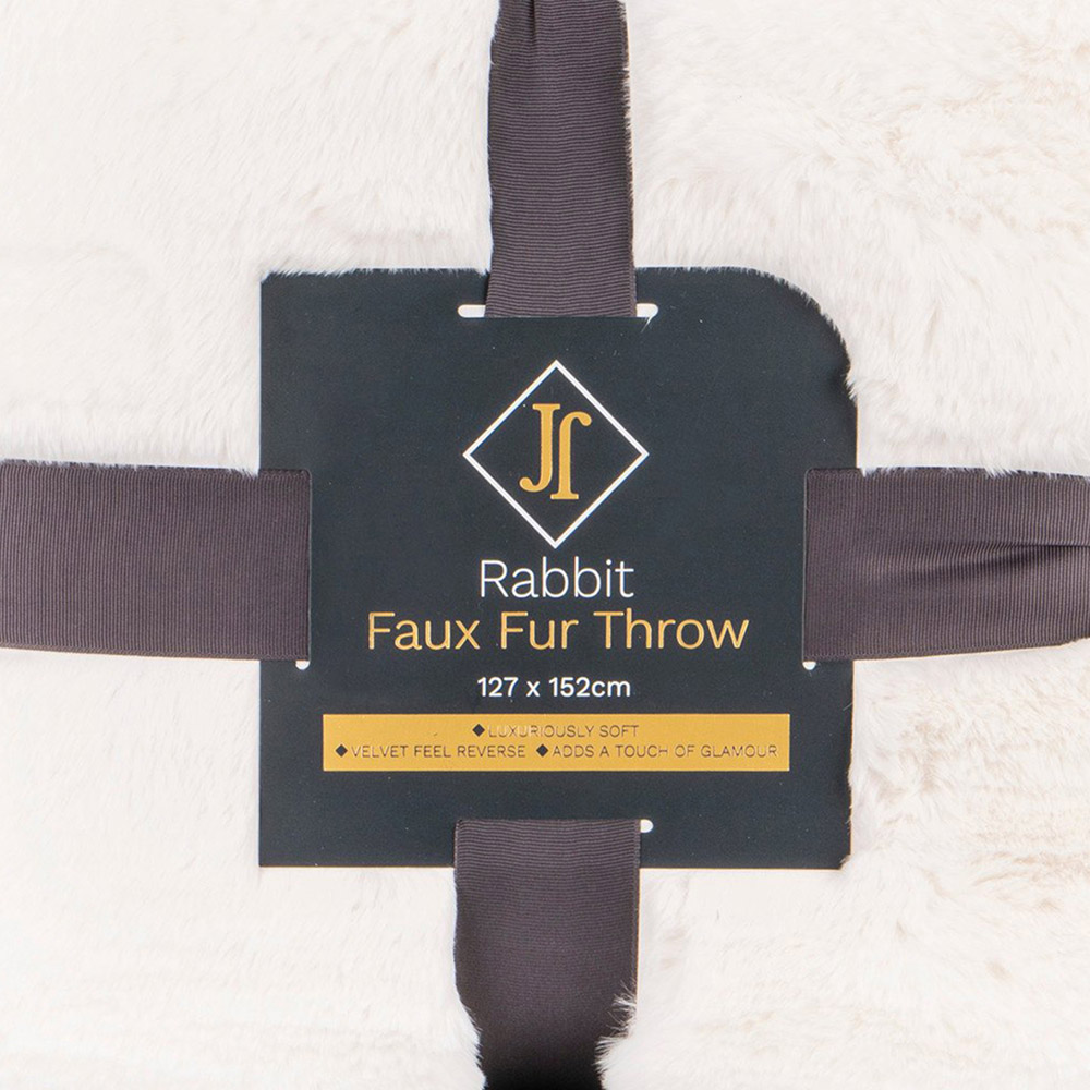 Divante White Rabbit Faux Fur Medium Throw 127 x 152cm Image 4