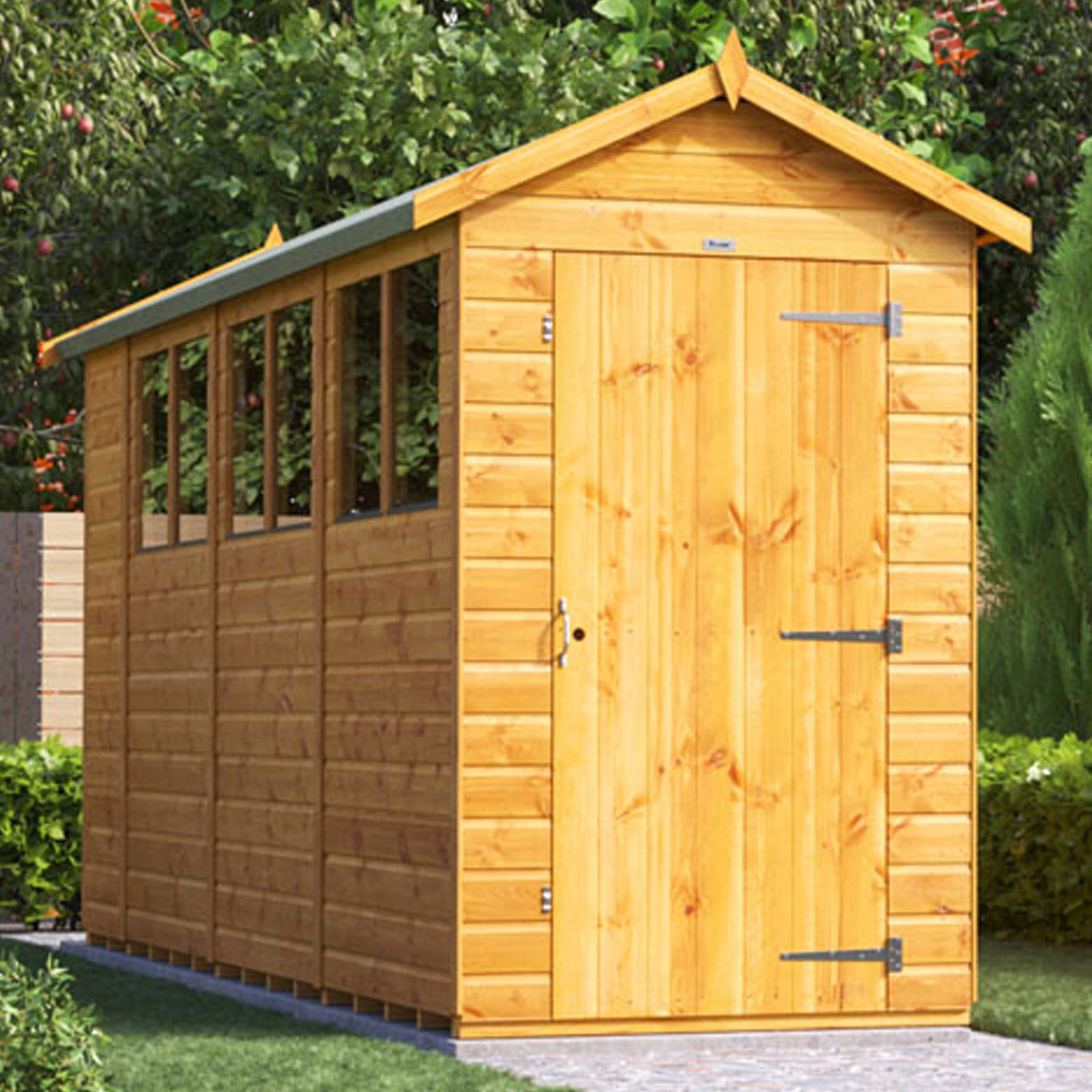 Power Sheds 14 x 4ft Apex Wooden Shed with Window Image 2