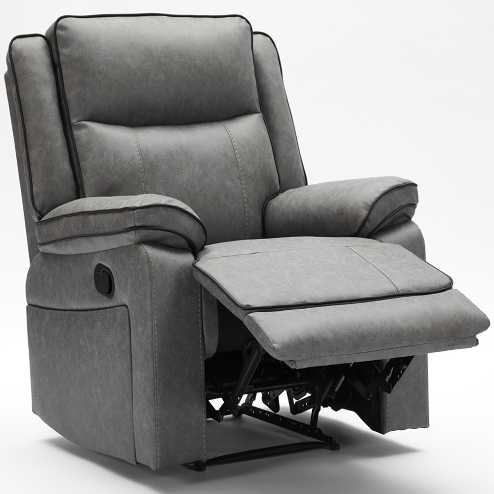Furniture One Grey Manual Recliner Sofa Image 3