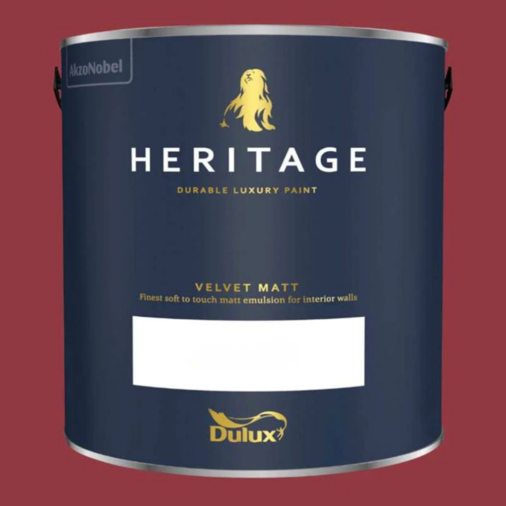 Dulux Heritage Walls and Ceilings Pugin Red Velvet Matt Emulsion Paint 2.5L Image 2