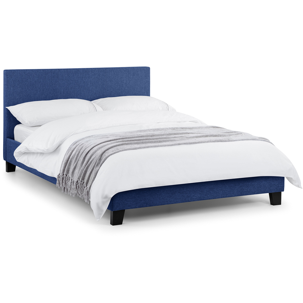 Julian Bowen Rialto King Size Dark Blue Linen Bed Image 2
