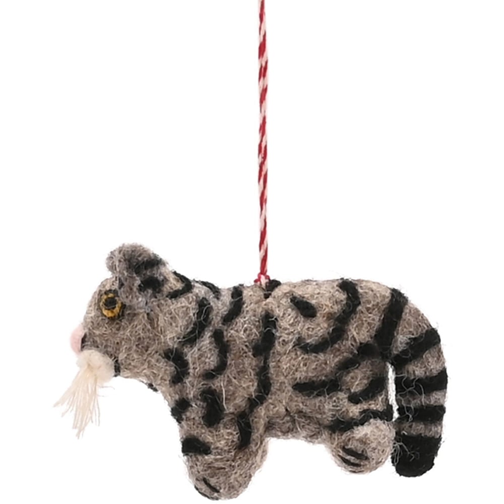 The Christmas Gift Co Tabby Cat Felt Hanging Decoration Image 2