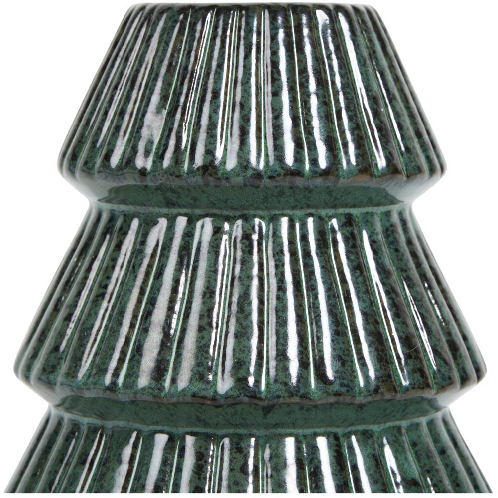 Reactive Glaze Tree Tealight Holder - Green Image 2