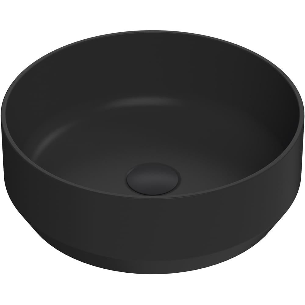 nuie Matt Black 0 Tap Hole Round Vessel 350mm Image 1