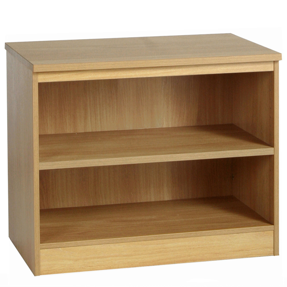 R White Cabinets 2 Shelf Brown Desk Height Wide Bookcase Image 2