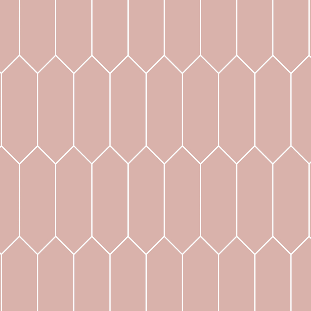 Splashbax Premium Artisan Elongated Hexagon Blossom Pink Acrylic Bathroom Wall Panel 2400 x 900mm Image 2