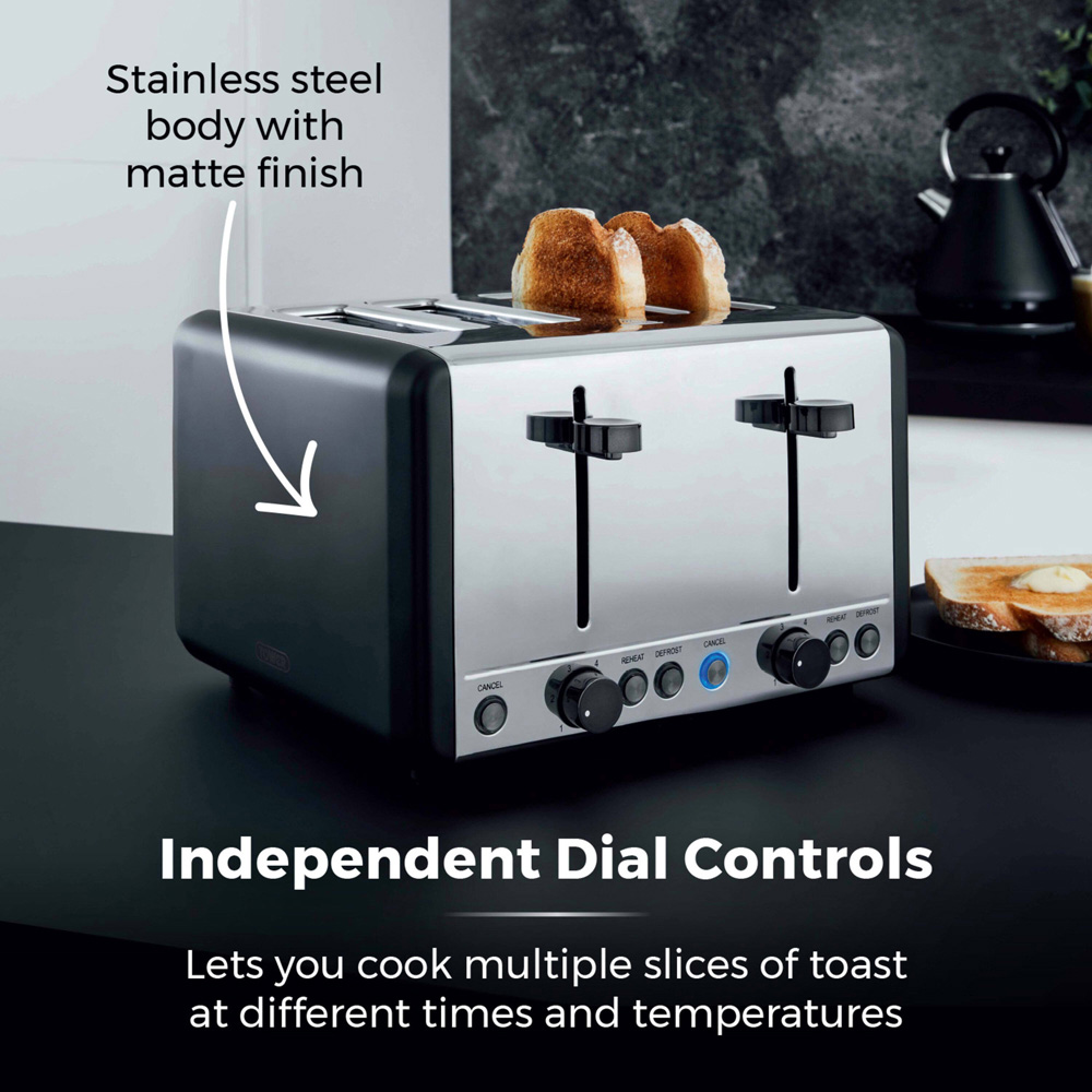 Tower Sera T20086BLK Black 4 Slice Toaster Image 6