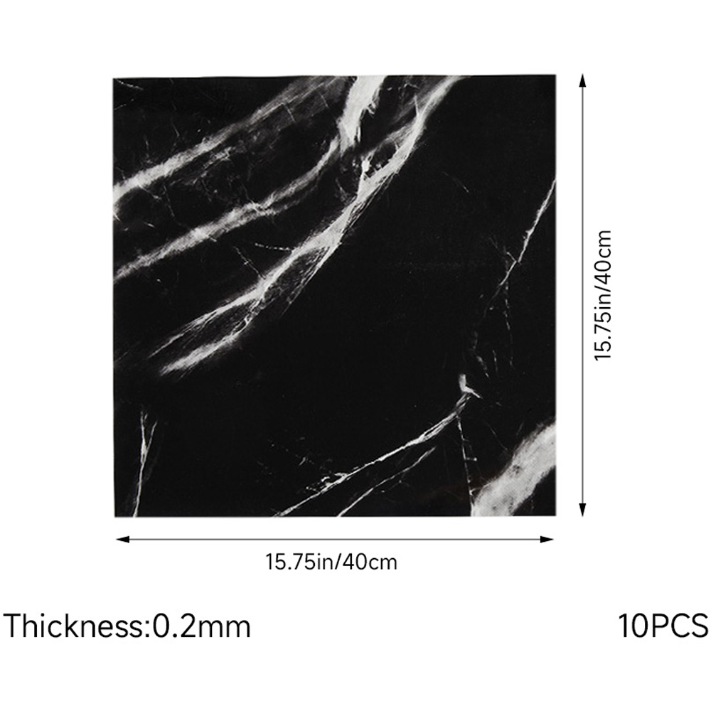 Living and Home Marble Patterned Black and White PVC Self Adhesive Wall Sticker 10 Pack Image 9