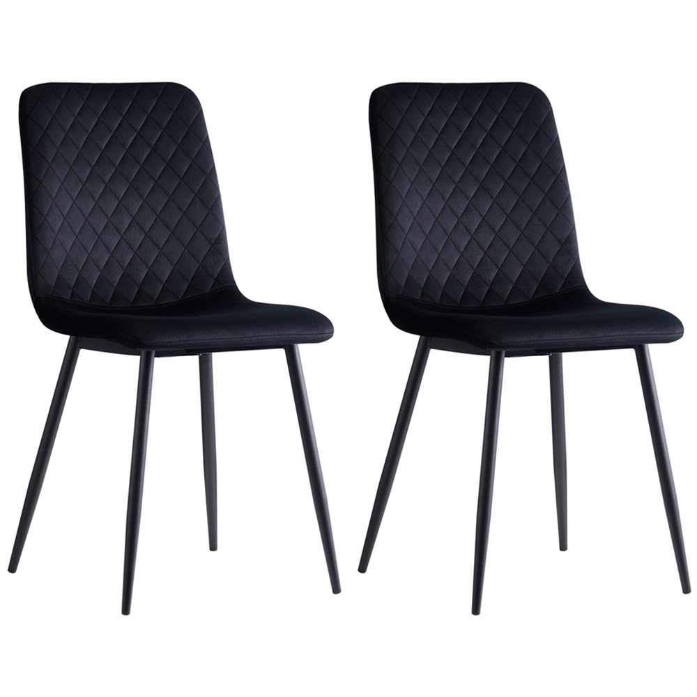 Lexi Set of 4 Black Velvet Fabric Dining Chairs Image 4