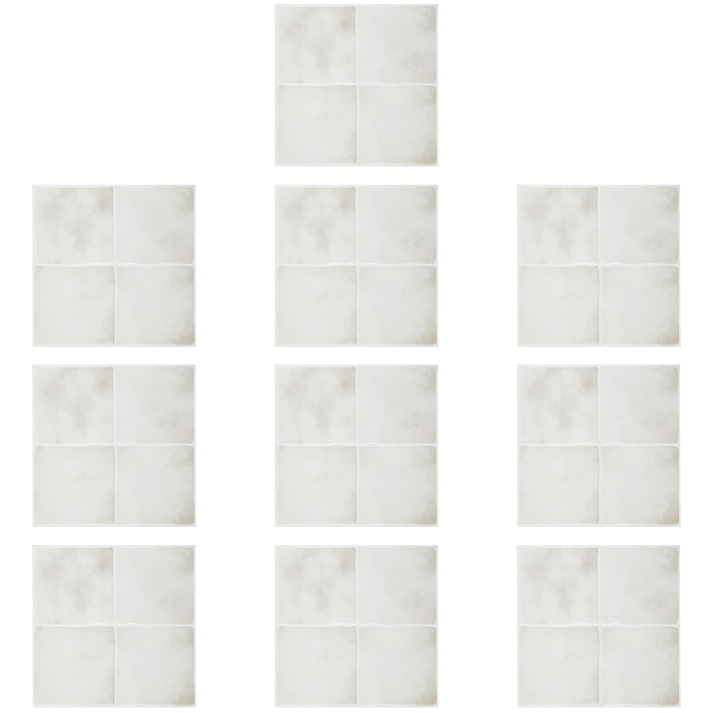 Living and Home Beige Square Self Adhesive Wall Sticker 10 Pack Image 2