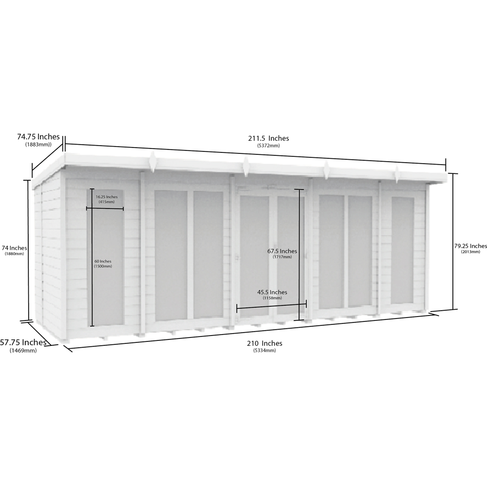 DIY Sheds 18 x 5ft Tongue and Groove Timber Pent Summerhouse Image 7