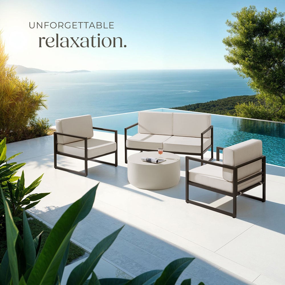 tectake Comosa 4 Seater Garden Sofa Set with Cushion Image 8