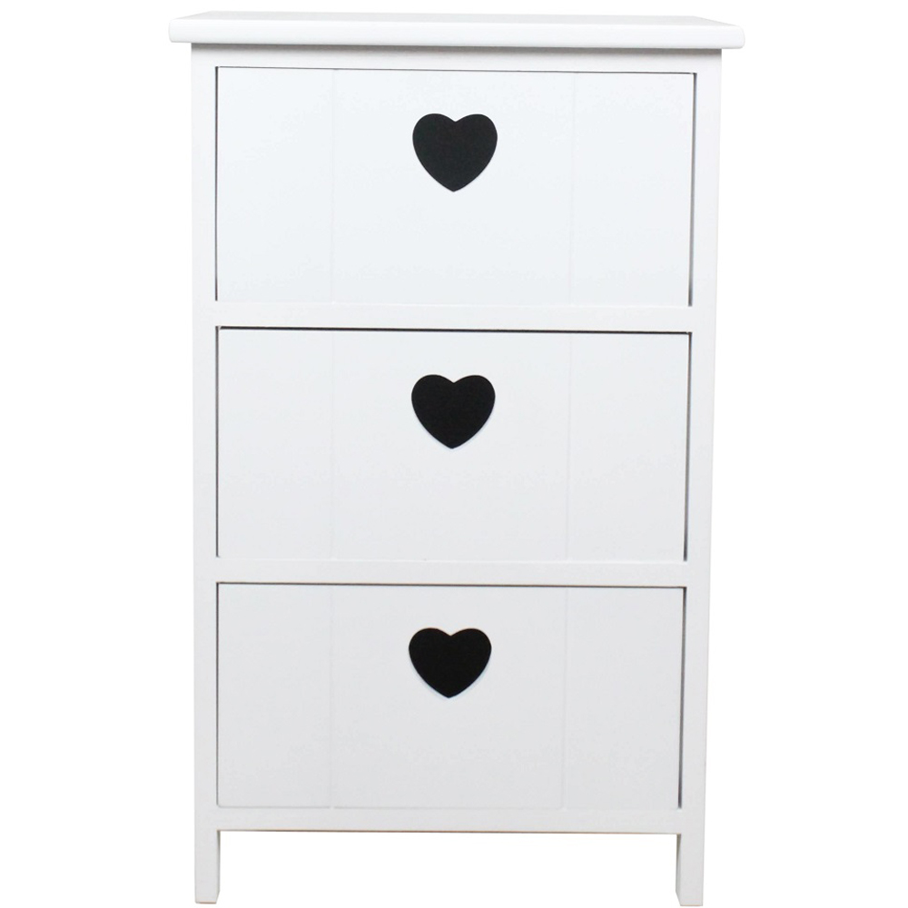 Home Source 3 Drawer White Storage Unit Image 2