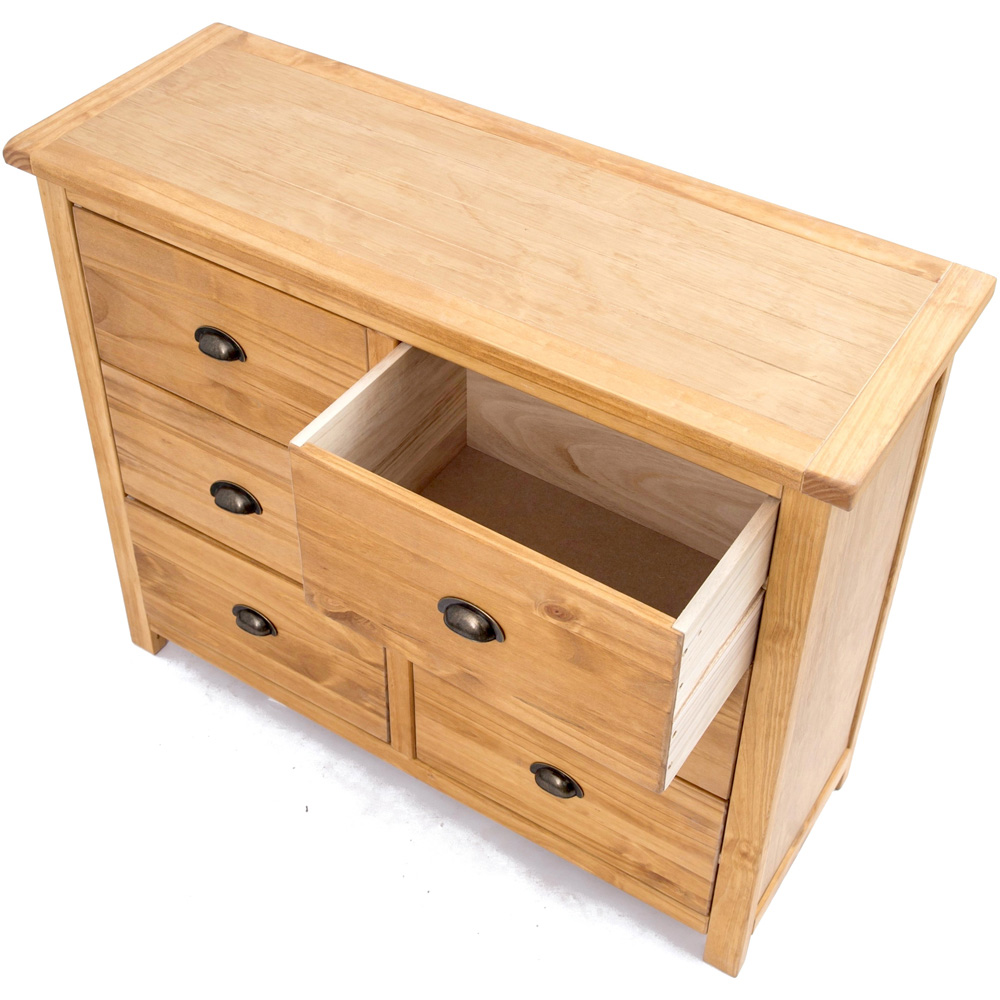 Cabinet Bits Lugo 6 Drawer Brown Brass Cup Handle Chest of Drawers Image 5