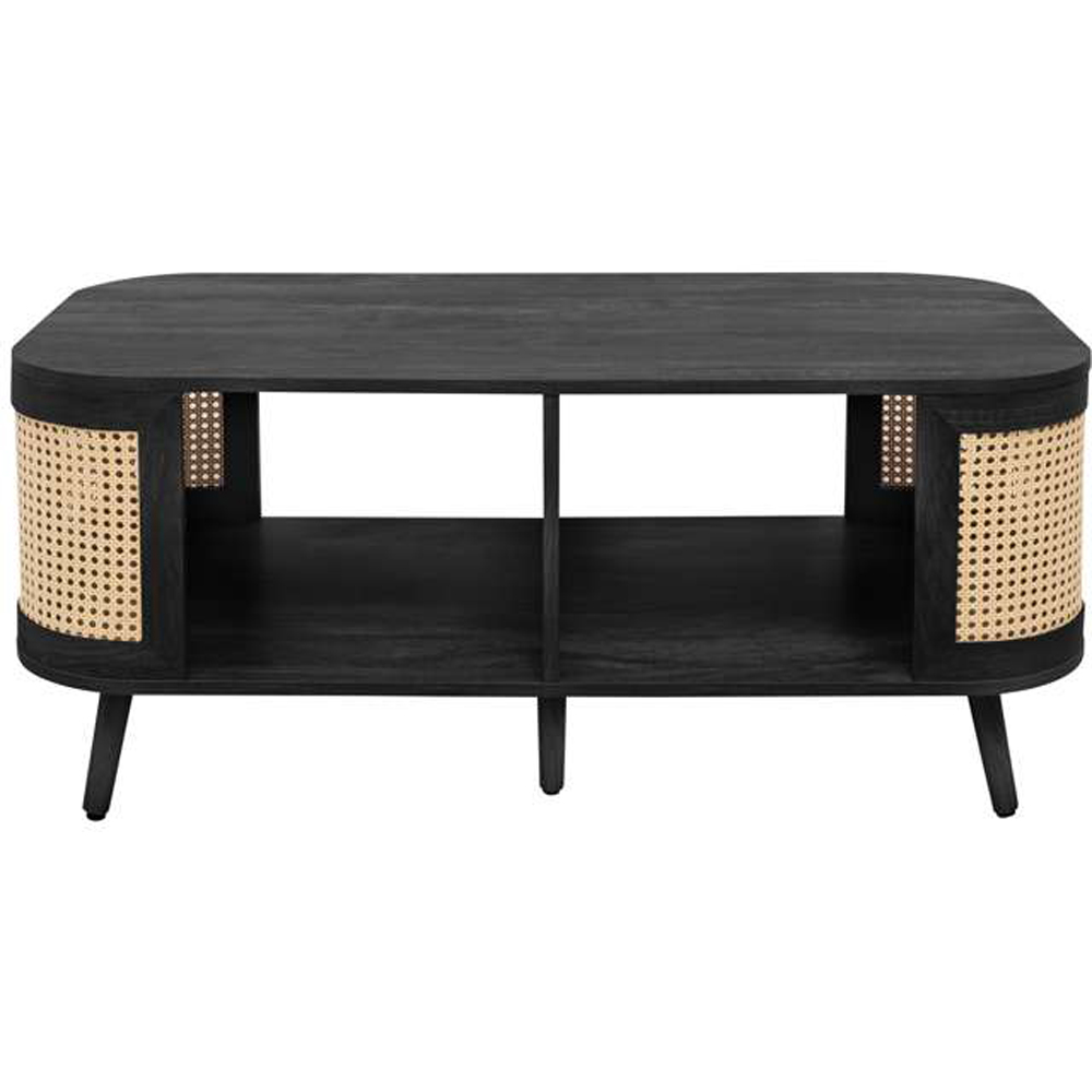 Birlea Noah 2 Shelf Black Rattan Coffee Table Image 3