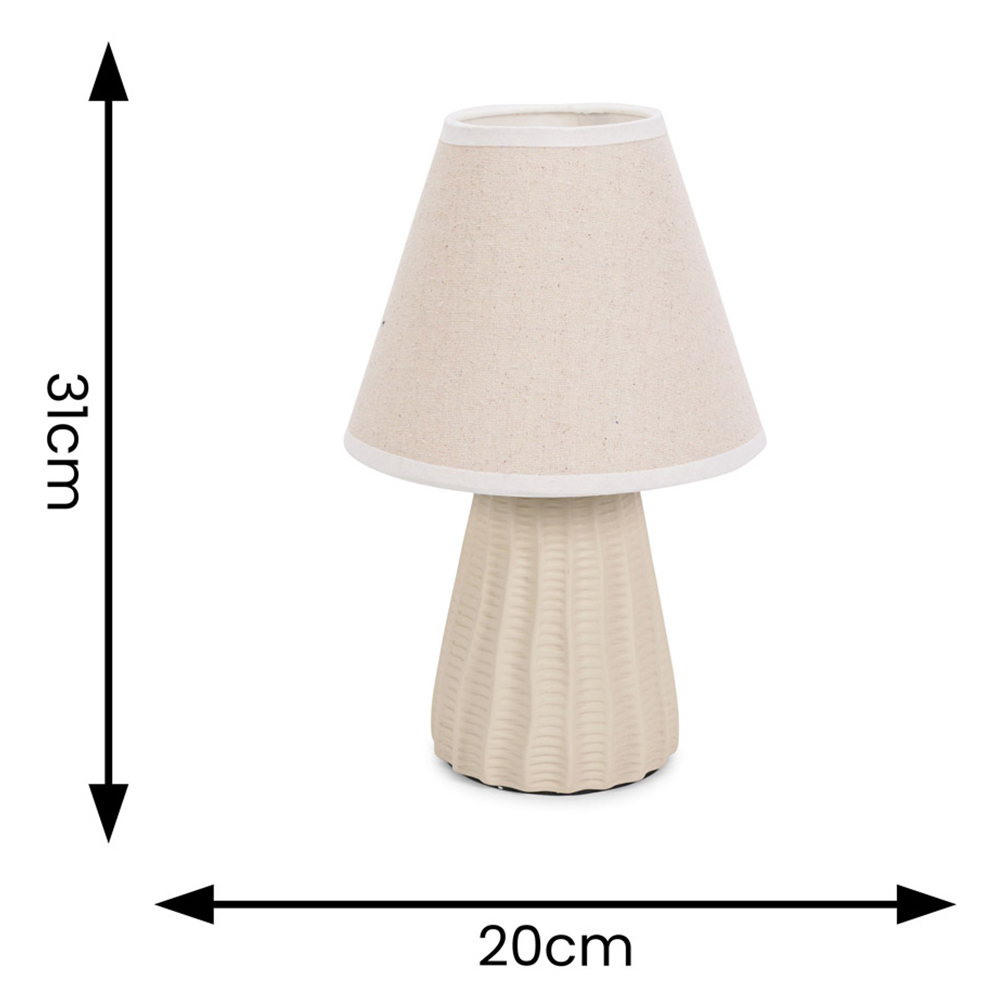 ValueLights Saskia Tapered Lamp Shade Natural Ceramic LED Table Lamp 2 Pack Image 5