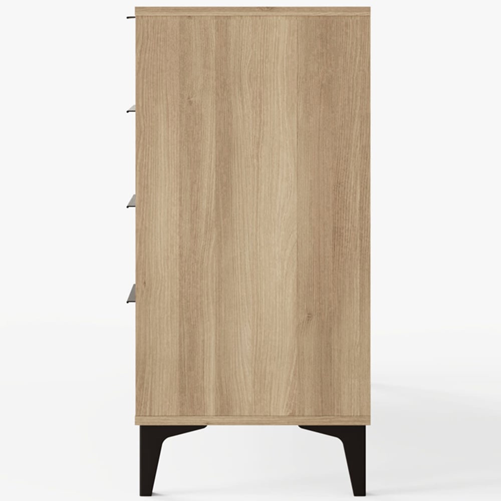 GFW Ezra 4 Drawer Oak Chest of Drawers Image 5