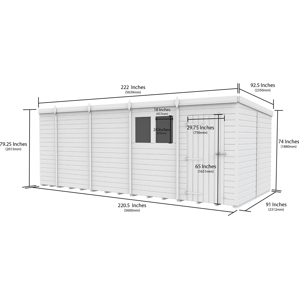 DIY Sheds 18 x 8ft Tongue and Groove Timber Pent Security Garden Shed Image 9