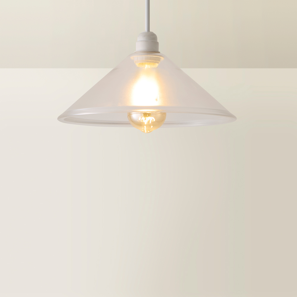 ValueLights Tapered Dome Clear Glass Pendant Lamp Shade Image 5