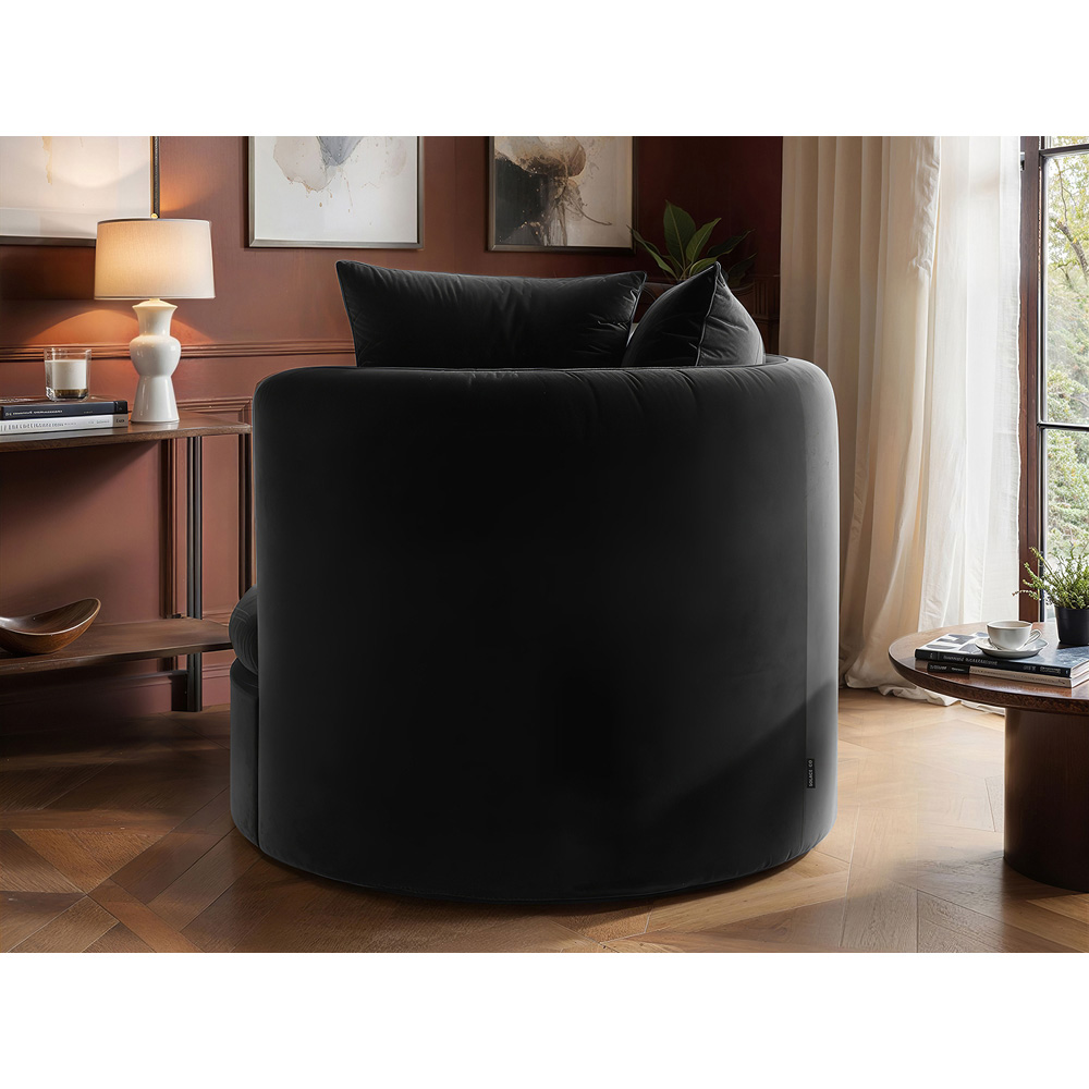 Solace+Co Maisie Grey Velvet Swivel Armchair Image 5