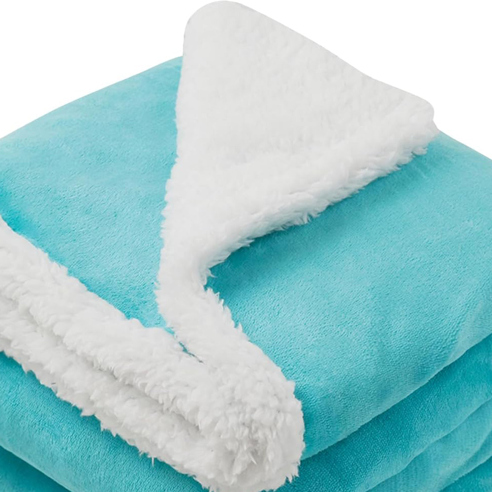 GlamHaus Scuba Blue Heated Blanket 160 x 130cm Image 3