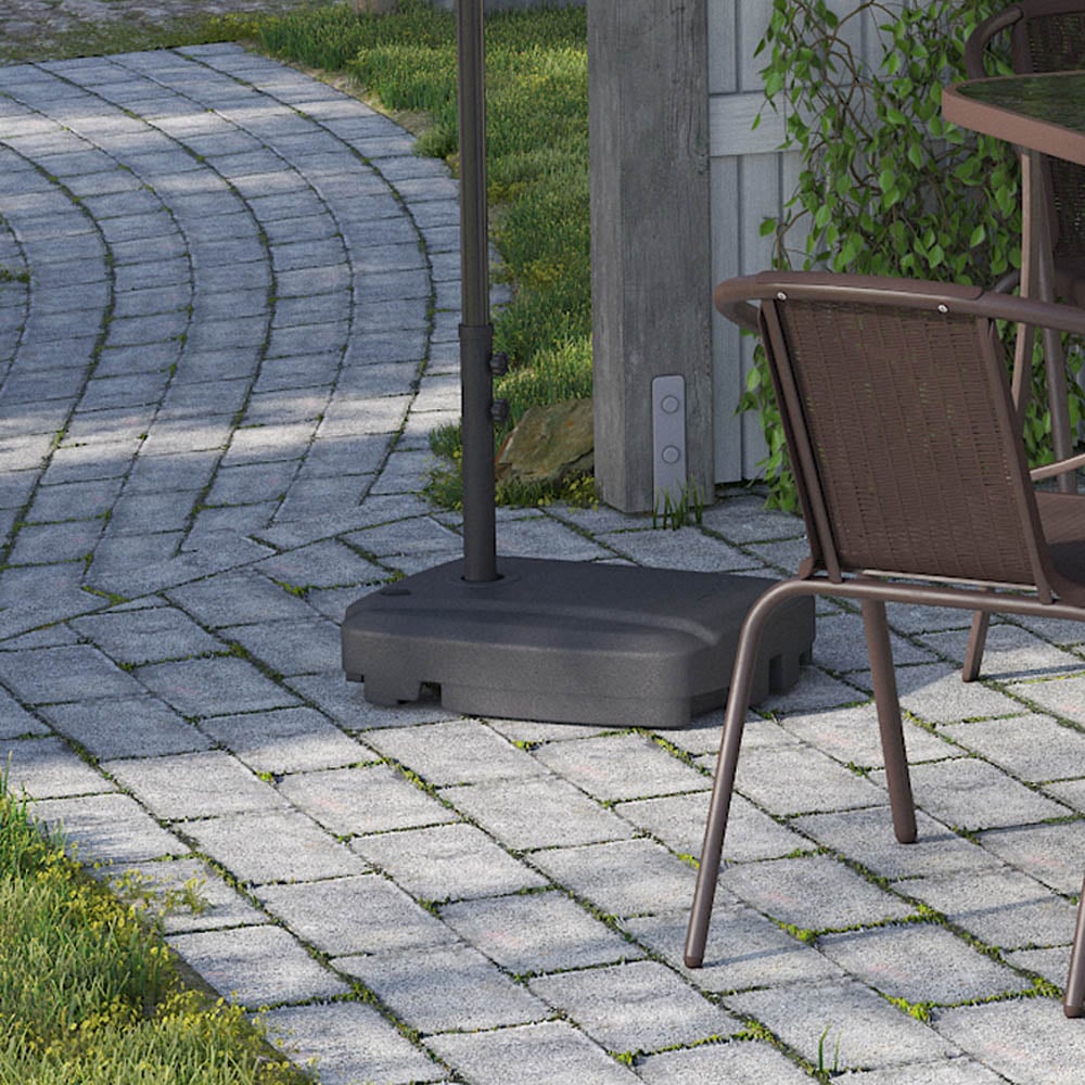 Living and Home Light Grey Crank Lift Solar LED Parasol with Fillable Base 3m Image 7