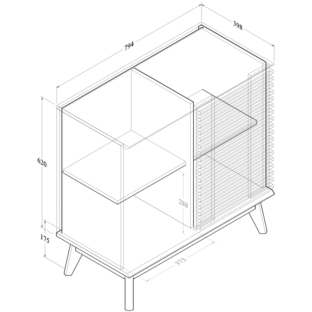 Kudl LV41 2 Shelf Dark Columbian Walnut Display Cabinet Image 5