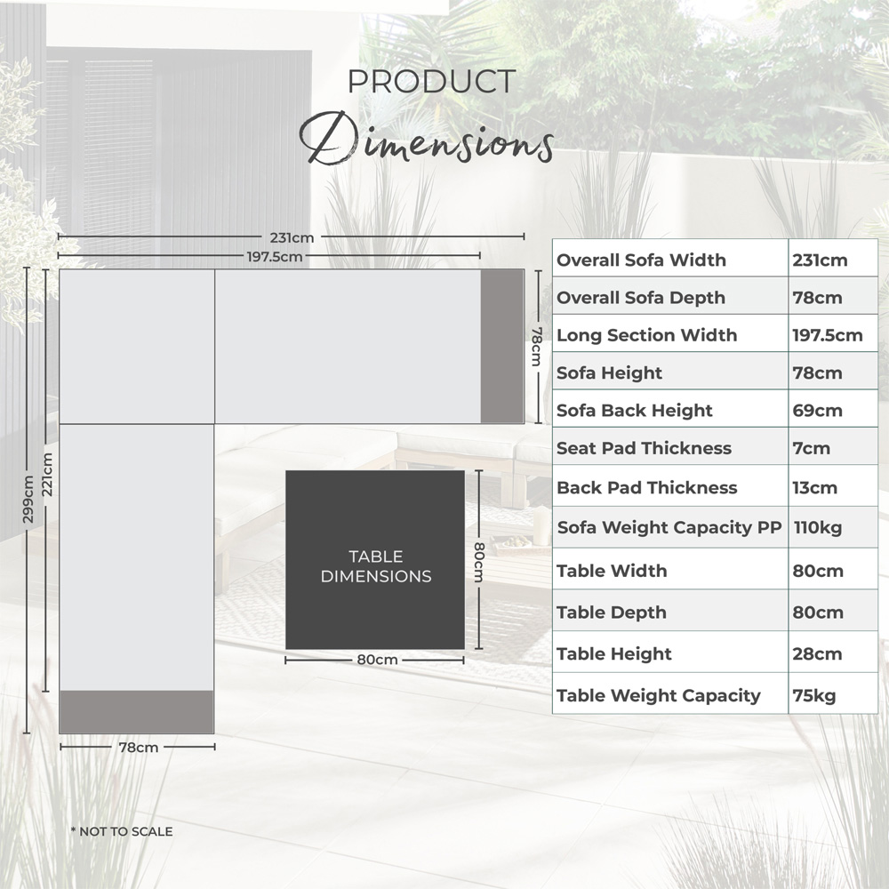 Furniturebox Sardinia 6 Seater Natural Oak Effect Wood Outdoor Sofa Set Image 9