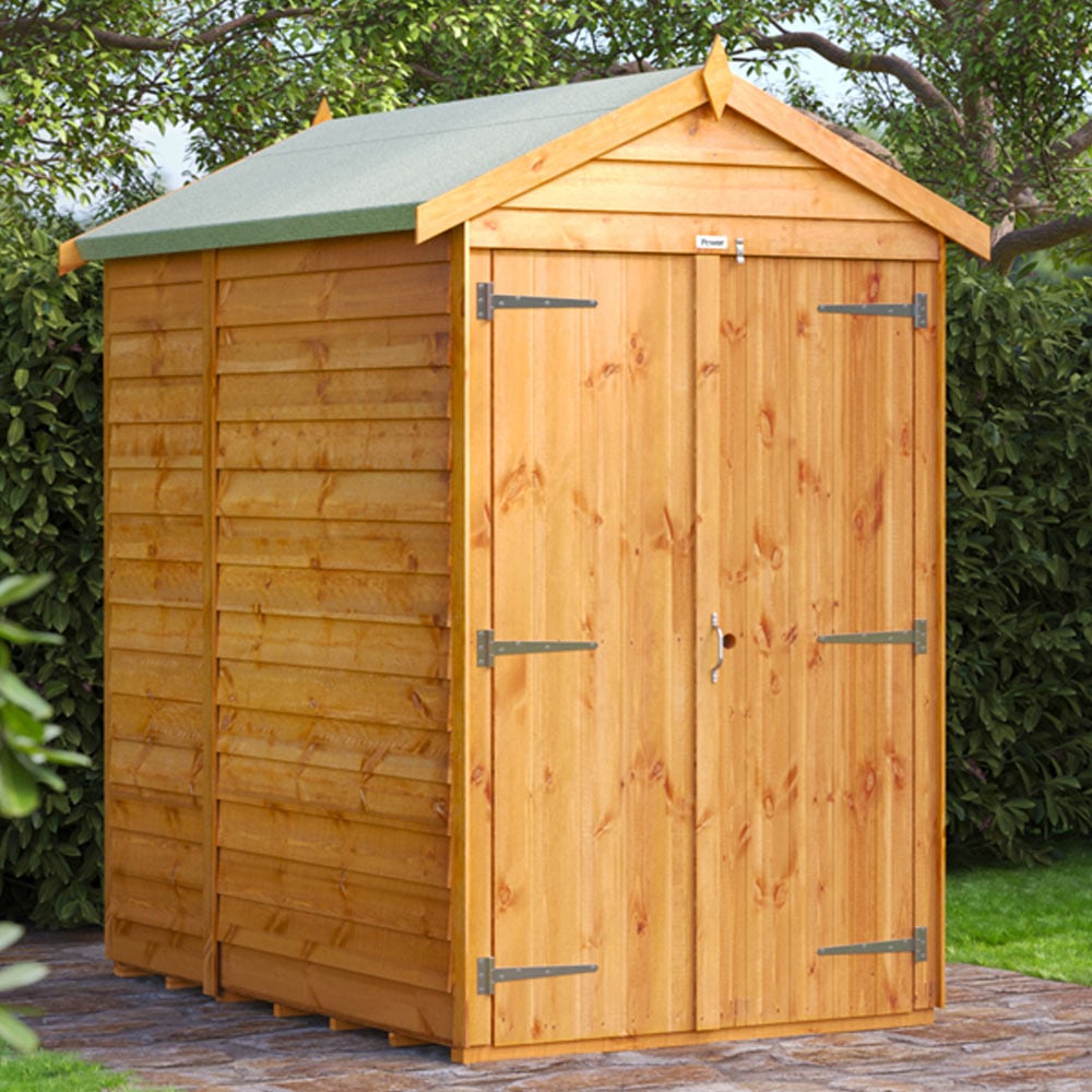 Power Sheds 6 x 4ft Double Door Overlap Apex Wooden Shed Image 2