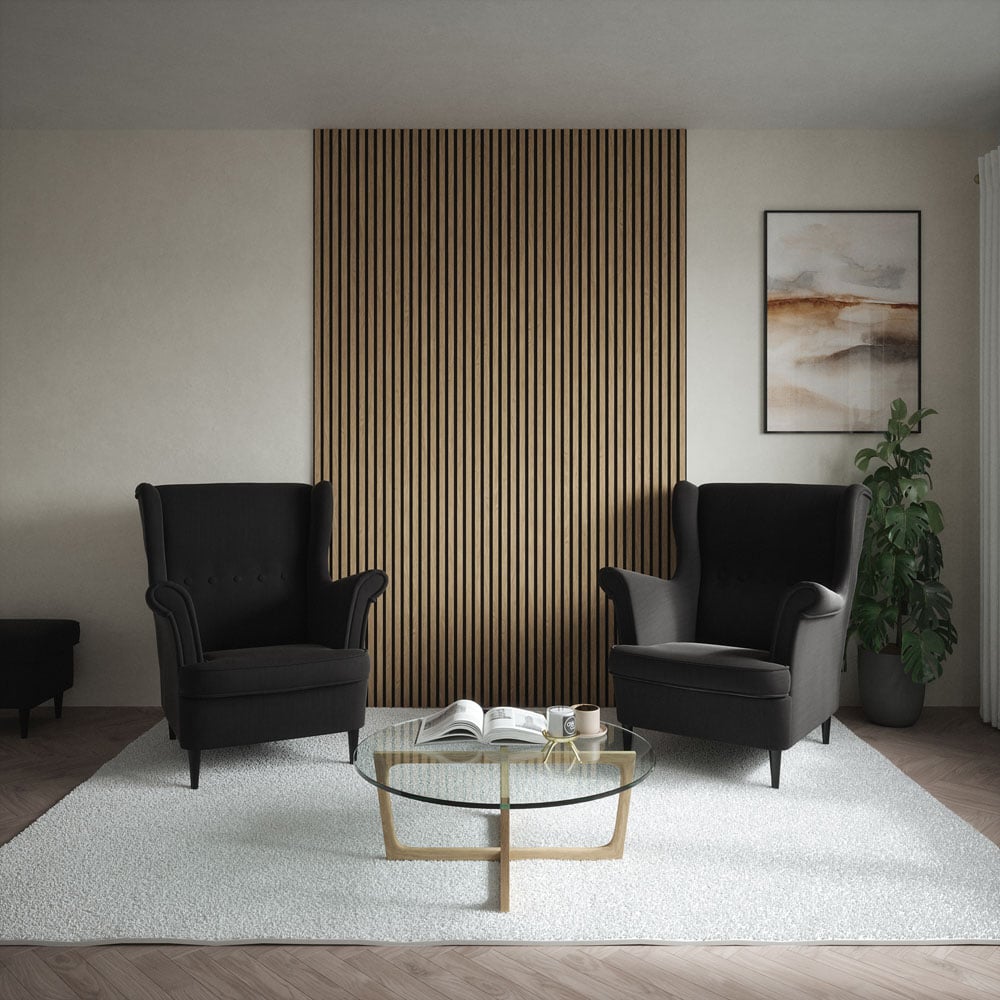 Kraus Easy Living Natural Oak Acoustic Slat Wall Panel 240 x 60cm 3 Pack Image 2