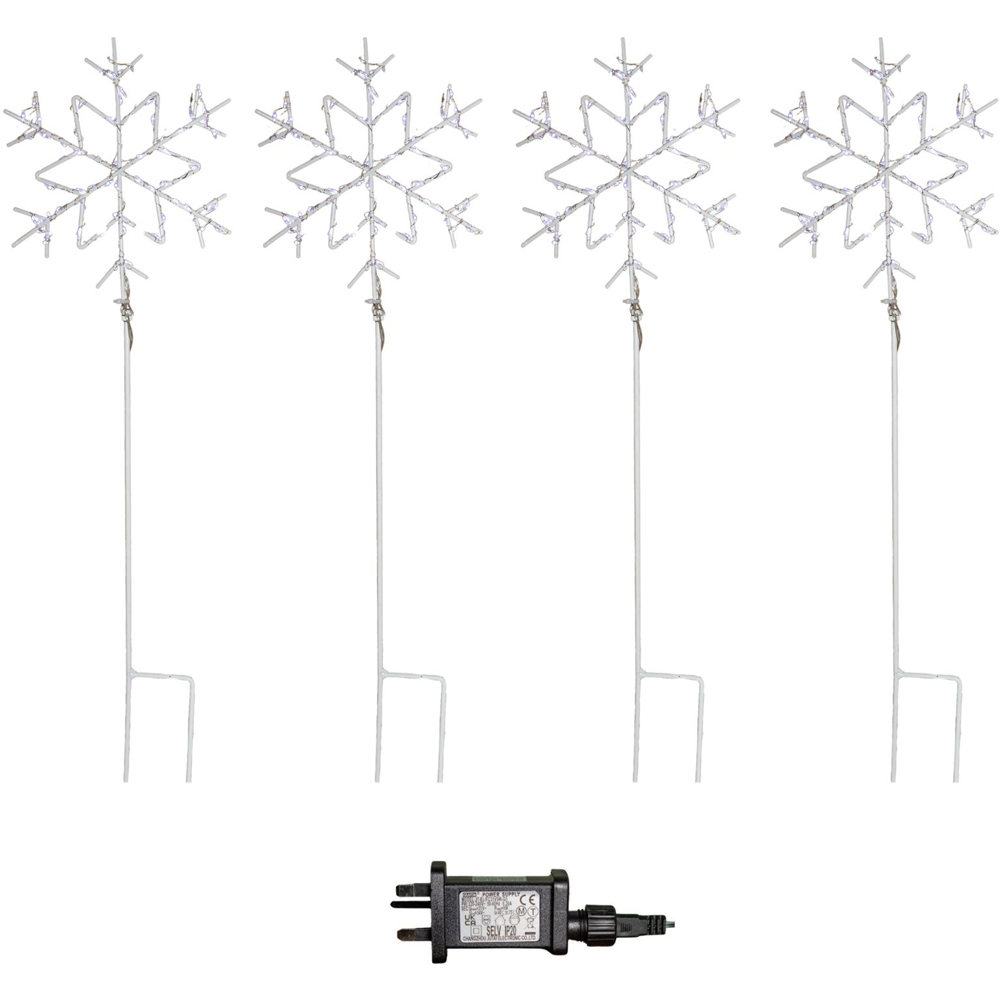 Samuel Alexander 4 Piece 260 White LED Snowflake Christmas Path Light Set Image 2