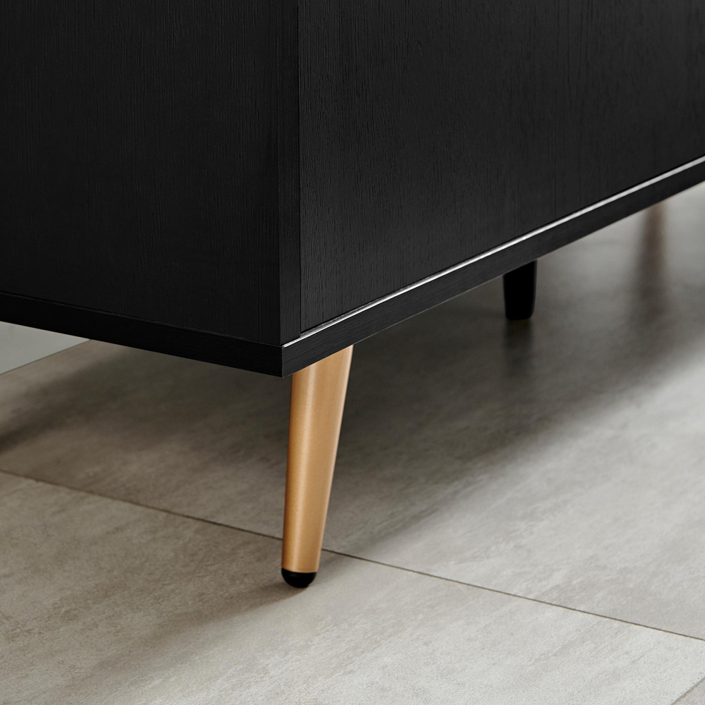 Furniturebox Ivata 2 Door Black and Copper Effect Medium Sideboard Image 3