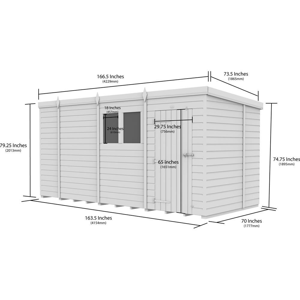 DIY Sheds 14 x 6ft Tongue and Groove Timber Pent Garden Shed Image 9